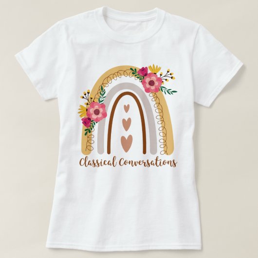 Klassieke Gesprekken Rainbow Homeschool CC T-shirt (Design voorkant)
