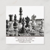  Klassieke gestileerde schaakpunts Coach Club Vierkante Visitekaartje (Achterkant)