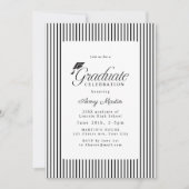 Klassieke gestreepte elegantieschrift foto afstude kaart (Voorkant)