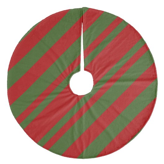 Klassieke Gestreepte Kabouters van de Kerstman Fleece Kerstboom Rok (Voorkant)