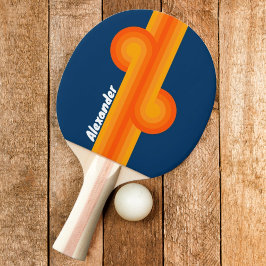 Klassieke gestreepte lus met naam tafeltennisbatje