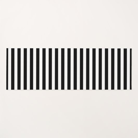 Klassieke Gestreepte Zwart-Wit Yogamat (Voorkant (horizontaal))