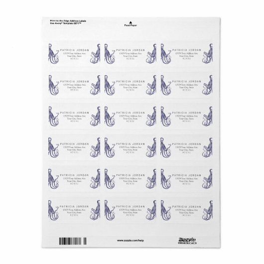 Klassieke gestructureerde Octopus Etiket (Full Sheet)