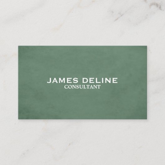 Klassieke getextureerde elegante groene consultant visitekaartje (Voorkant)