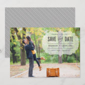 Klassieke Getypte Save the Date Aankondiging (Voorkant / Achterkant)