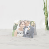 Klassieke, gevouwen foto voor- en achterkant bedankkaart (Voorkant)