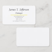 Klassieke gewone minimalistische witte gewoonte visitekaartje (Voorkant / Achterkant)