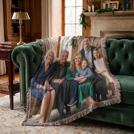Klassieke gezelfgemaakte familiefoto deken
