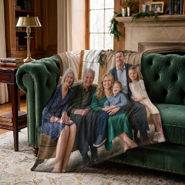 Klassieke gezelfgemaakte fleece deken met familief