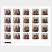 Klassieke gezelschap foto vierkante sticker (Vel)