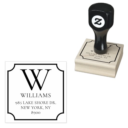 Klassieke gezins monogram Aangepaste rubberen stem Rubberstempel (Gestempeld)