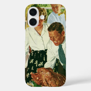 Klassieke gezinskeuken Thanksgiving-diner iPhone 16 Hoesje