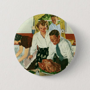 Klassieke gezinskeuken Thanksgiving-diner Ronde Button 5,7 Cm