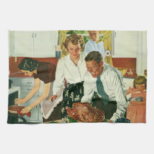 Klassieke gezinskeuken Thanksgiving-diner Theedoek