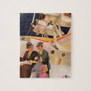 Klassieke gezinsvakantie met watervliegtuig met sc legpuzzel