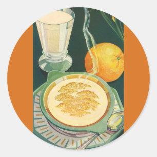 Klassieke Gezonde Voedingsmiddelen, Dranken, Gezon Ronde Sticker