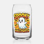 Klassieke Ghost Spooky Halloween Blikvorm Glas (Voorkant)