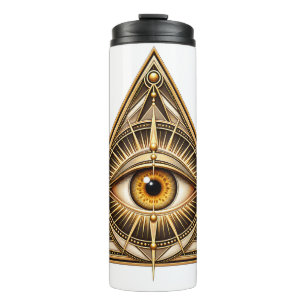 Klassieke Gilded Providence Alles-Ziende Oog Therm Thermosbeker