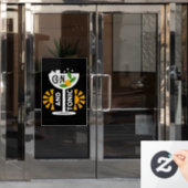 Klassieke Gin En Tonic Kunst Raamsticker (Kantoordeur)