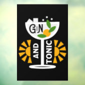 Klassieke Gin En Tonic Kunst Raamsticker (Vel 3)