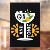 Klassieke Gin En Tonic Kunst Raamsticker (Vel 2)