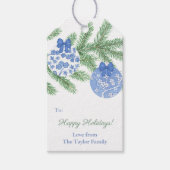 Klassieke Ginger Jar-versiering Prettig Kerstfeest Cadeaulabel (Voorkant)