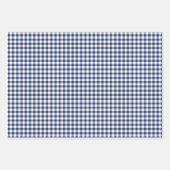 Klassieke Gingham 3 Blauw Inpakpapier Vel (Voorkant 3)