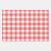 Klassieke Gingham 3 Rood Inpakpapier Vel (Voorkant 2)