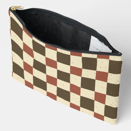 Klassieke gingham achtergrond Gedroogd blad kleure Etui (Open)