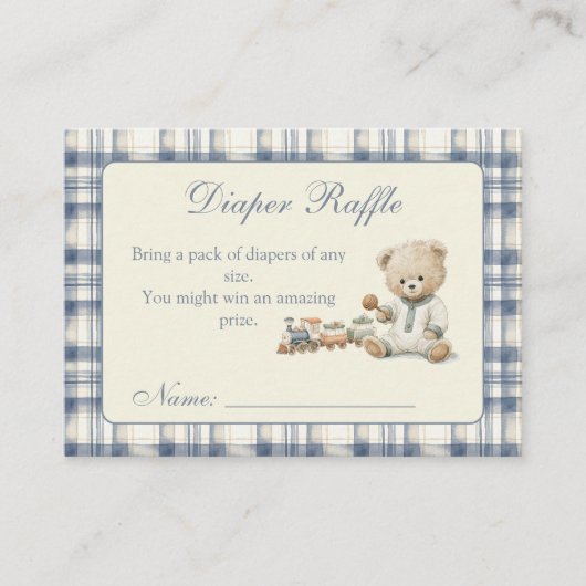 Klassieke Gingham Baby Luiers Raffle Bijlage (Voorkant)