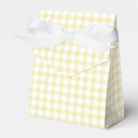 Klassieke Gingham Boter Geel Bedankdoosjes (Voorkant Zijde)