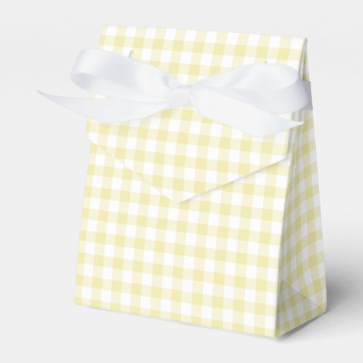 Klassieke Gingham Boter Geel Bedankdoosjes (Voorkant Zijde)