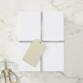 Klassieke Gingham Boter Geel Cadeaulabel (Met Touw)