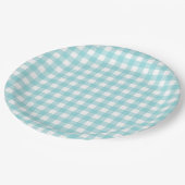 Klassieke Gingham Check Pset Pattern Light Blue Papieren Bordje (Gekanteld)