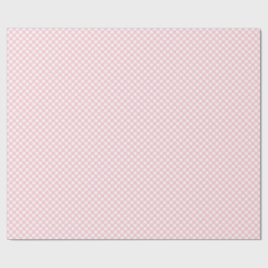 Klassieke Gingham Check Pset Pattern Pastel Roze Cadeaupapier (Vlak)