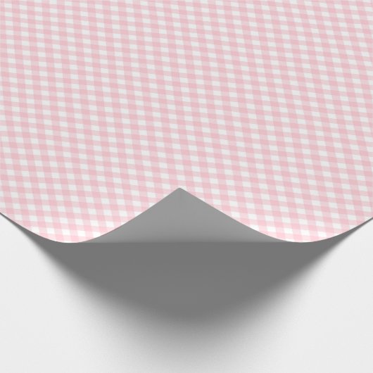 Klassieke Gingham Check Pset Pattern Pastel Roze Cadeaupapier (Hoek)