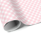 Klassieke Gingham Check Pset Pattern Pastel Roze Cadeaupapier (Rol Hoek)