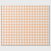 Klassieke Gingham Check Pset Pattern Peach Cadeaupapier (Vlak)