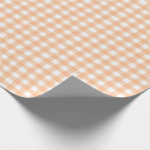 Klassieke Gingham Check Pset Pattern Peach Cadeaupapier (Hoek)