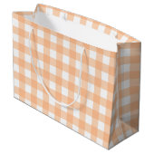 Klassieke Gingham Check Pset Pattern Peach Groot Cadeauzakje (Achterkant Gekanteld)