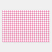 Klassieke Gingham Fuchsia Inpakpapier Vel (Voorkant 2)
