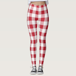 Klassieke Gingham Gecontkered Style-Leggings Leggings