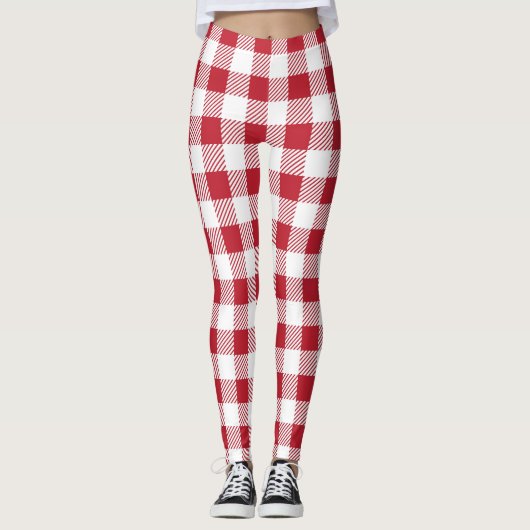 Klassieke Gingham Gecontkered Style-Leggings Leggings (Voorkant)
