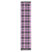 Klassieke Gingham Hot Pink Black Pset Tartan Korte Tafelloper (Voorkant)