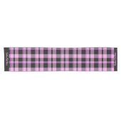 Klassieke Gingham Hot Pink Black Pset Tartan Korte Tafelloper (Horizontaal)