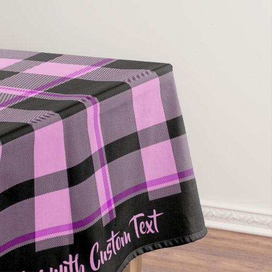 Klassieke Gingham Hot Pink Black Pset Tartan Tafelkleed (Voorbeeld)