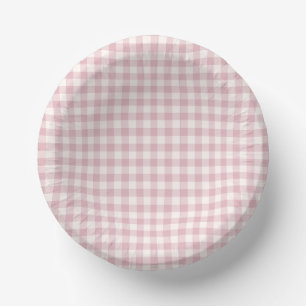 Klassieke Gingham in Vroeg Herfst Gedempte Roos Papieren Kommen