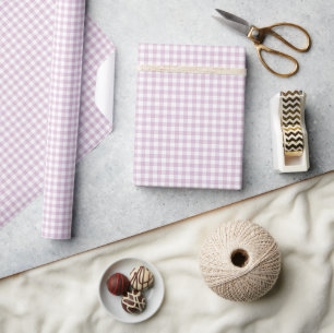 Klassieke Gingham in Warm Lila voor de Vroege Herf Cadeaupapier