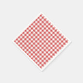 Klassieke Gingham Koraalrood Servet (Hoek)