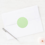 Klassieke Gingham Lentegroen  Ronde Sticker (Envelop)